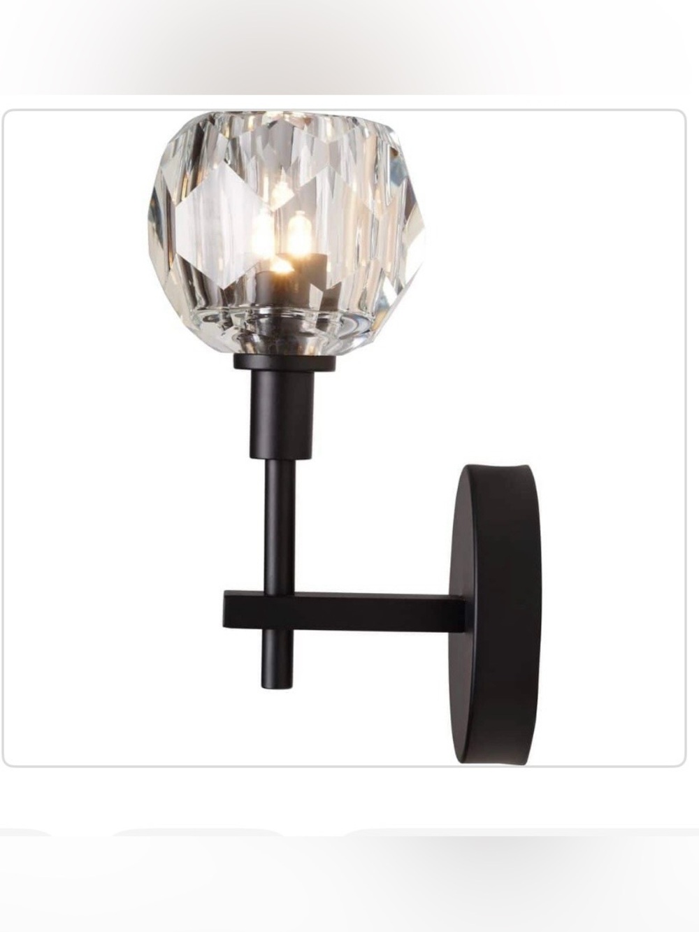 New Connor Alsy Crystal Globe Wall Sconce light in Black with Clear Glass Shade